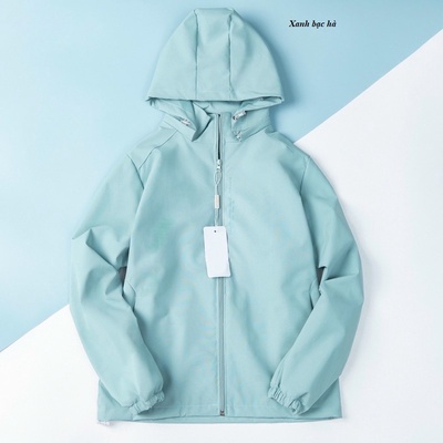 Áo gió nữ 2 lớp mẫu trơn có mũ thời trang