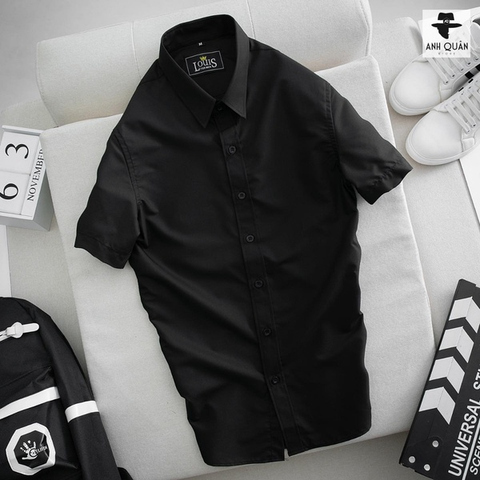 Áo sơ mi nam trắng cộc tay chuẩn mem