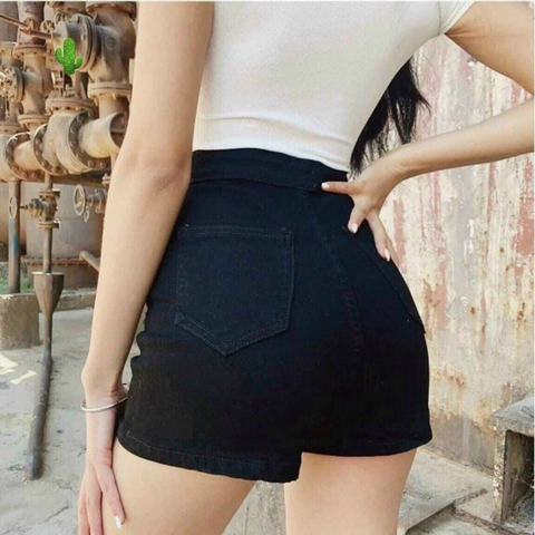 QUẦN ĐÙI JEANS NỮ ĐEN TRƠN